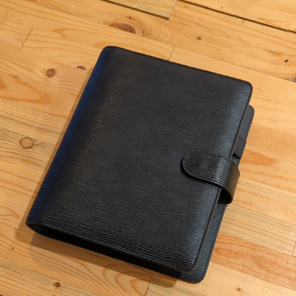 Elegant Cloth & Paper Black Vegan Leather Office Planner